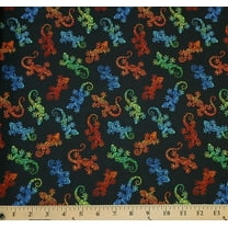 Cotton Geckos Animals Lizards Reptiles Belle & Blue Freckle   Lollie Black Cotton Fabric Print by the Yard (FLBB-D21-Z)