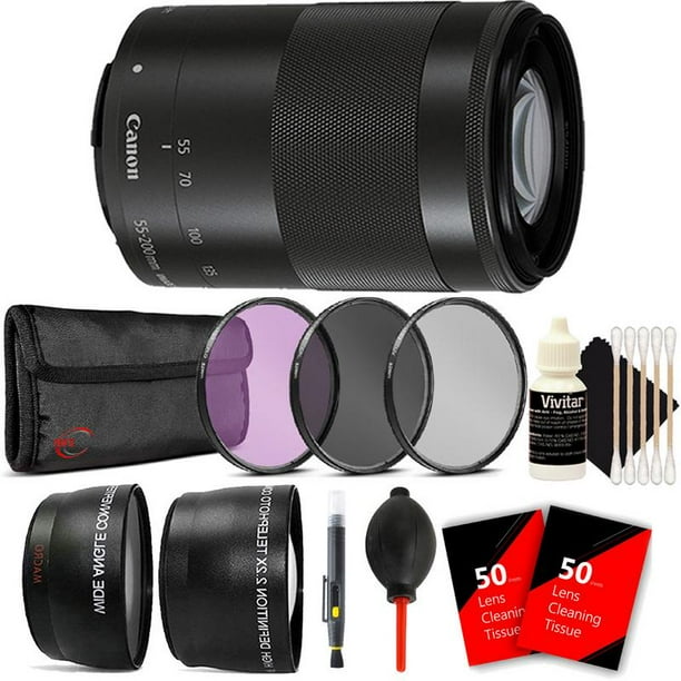 Canon Lens Ef M 55 0mm F4 5 6 3 Is Stm Lens Deluxe Bundle Kit Walmart Com Walmart Com