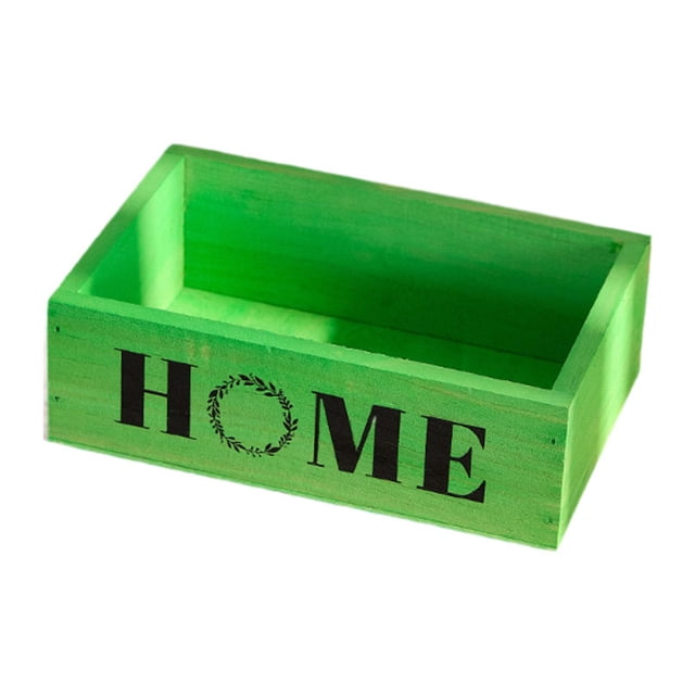 DYNWAVECA Wood Planter Box Window Box Balcony Rectangular Garden Indoor Tabletop Creative Plant Container Miniature Landscape Flowerpot Green