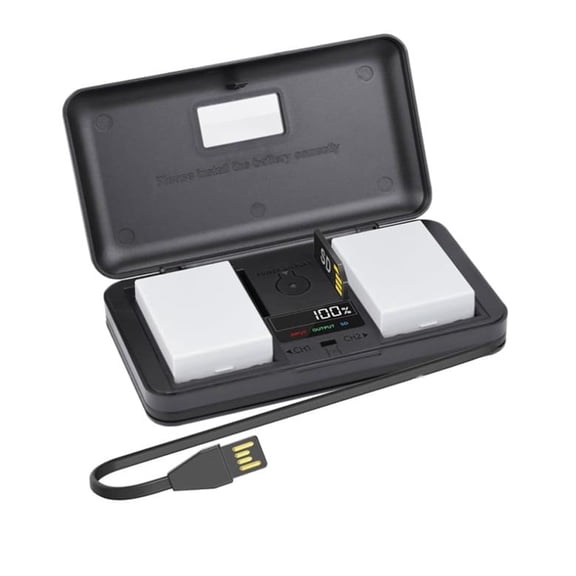 LP-E8 2 Pack 7.4V 2000mAh Batteries with LCD Multi-Functional Battery Charger Case for Canon EOS 550D,600D,650D,700D,Kiss X4, X5, X6i,Rebel T2i,T3i,T4i,T5i