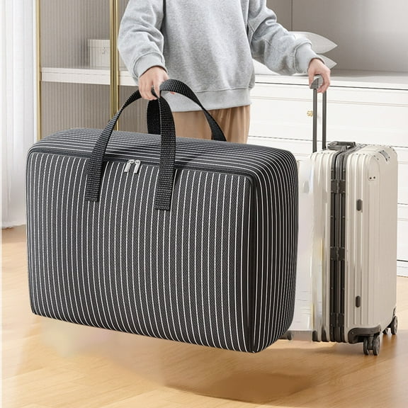 Boovnll Travel Bag, 45L Large Capacity Storage Bags with Reinforced Handles & Zipper Duffle Bag for Travel Comforters, Blankets, Clothes Organizer, Storage and Organization