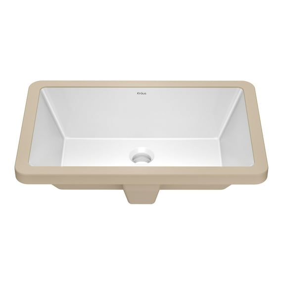 Kraus Kcu-242 Elavo 21-1/8" Rectangular Vitreous China Undermount Bathroom Sink - White