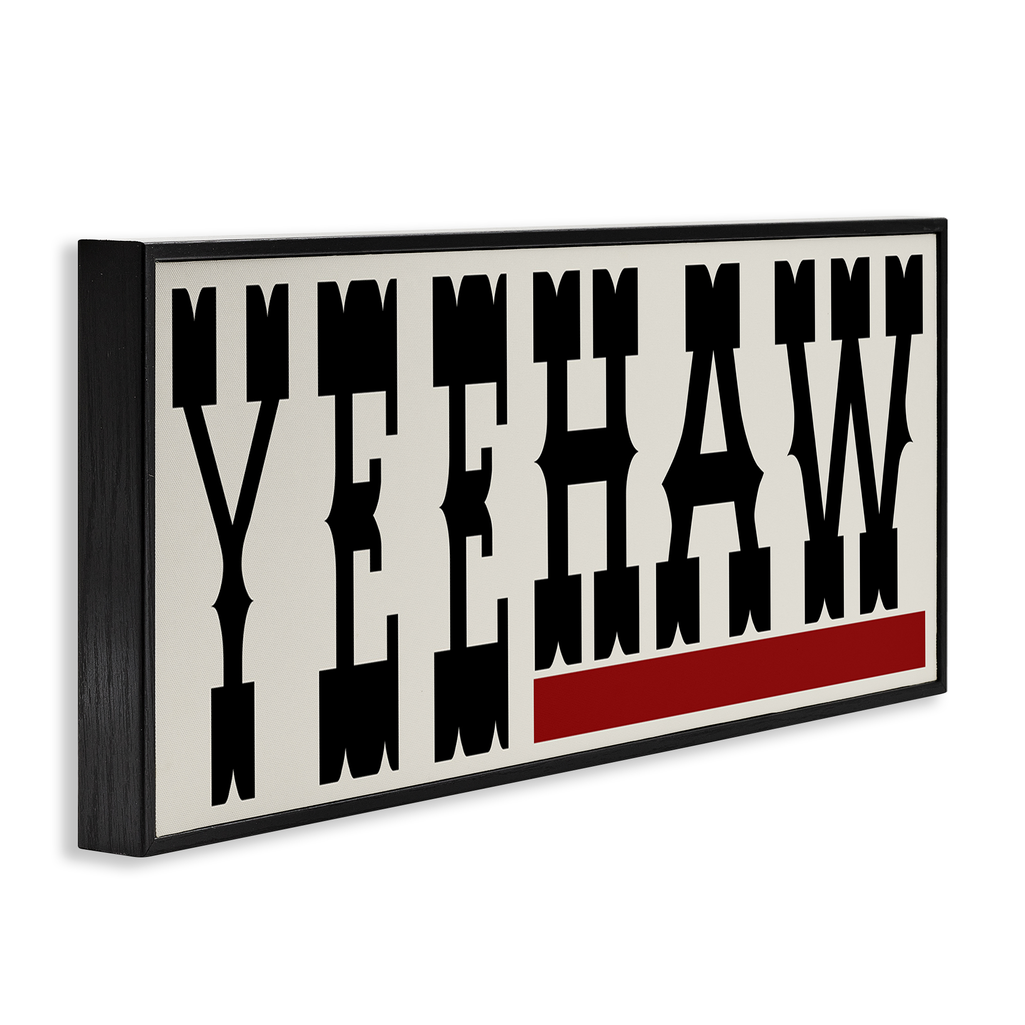 Stupell Industries Yeehaw Western Word Typography Painting Black Framed Art Print Wall Art, 24 x 10