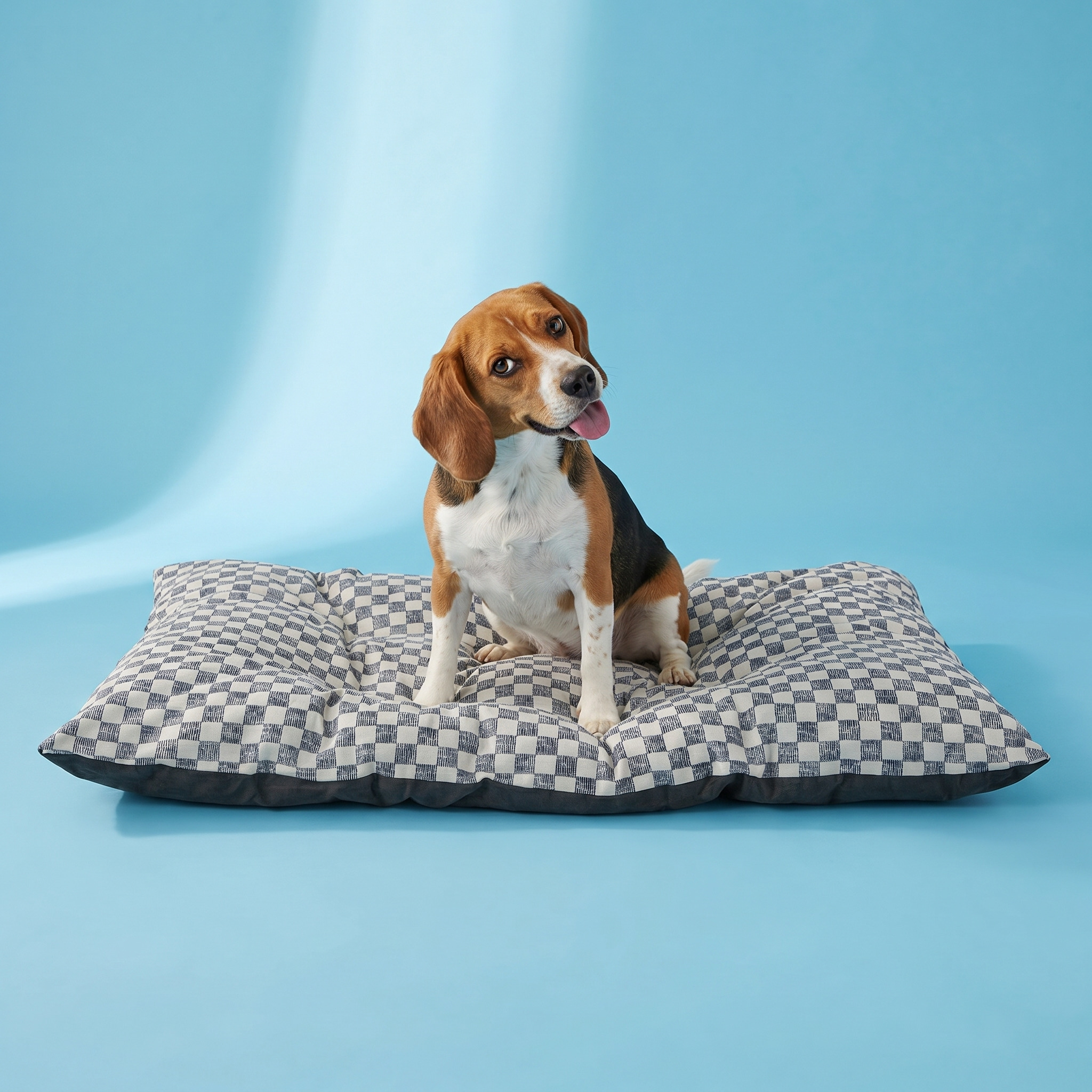 Vibrant Life Medium Tufted Pillow Pet Bed, Black & White, 35"x27" photo 2
