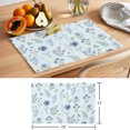 thumbnail image 6 of Blue Floral Spring Placemats Set of 8 Blue Farmhouse Green Botanical Chic Place Mats Indoor Wipeable Table Mats Washable Cloth Dining Table Placemats for Kitchen Holiday Party Home Decor 13x19 Inch, 6 of 9