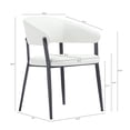 thumbnail image 3 of Belle White Textured Leatherette Dining Chair with Metal Legs - Set of 4, 3 of 8