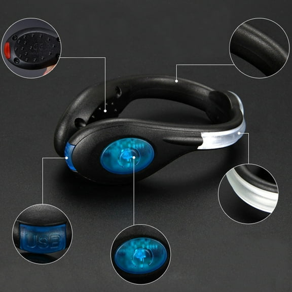 Masteelf 2Pcs Blue Mini TPU PC Running Clip On Led Light for Enhanced Visibility and Safety