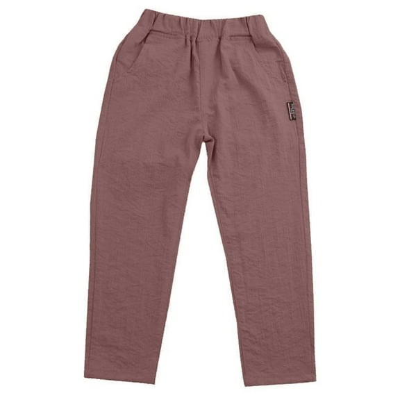 MEZZALL Toddler Boys Linen Pants Long Casual Trousers For Kids Spring Summer Outdoor Play Comfortable Elastic Waist Cozy Baby Wear