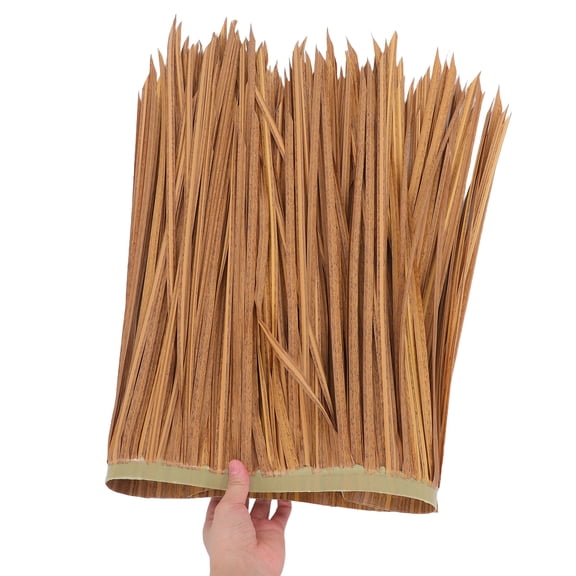 Homoyoyo Light Brown Synthetic Thatch Roofing PE Material Fire Resistant Tiki Bar Patio Gazebo Cover Decor