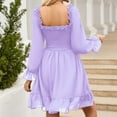 thumbnail image 4 of Sngxgn Womens Casual Long Dress Short/Long Sleeve Summer Loose Maxi Dresses(Purple,M), 4 of 4
