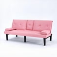 thumbnail image 4 of Modern Pink PVC 67-inch Multi-functional Sofa Bed with Foldable Design, 4 of 19