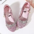thumbnail image 2 of Crystal Slippers Cinderella Party Wedding Sequined Princess Leather Shoes, 2 of 5