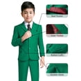 thumbnail image 3 of Conjunto de ropa formal, traje de esmoquin para niños, talla 14, verde YuanLu, 3 of 6
