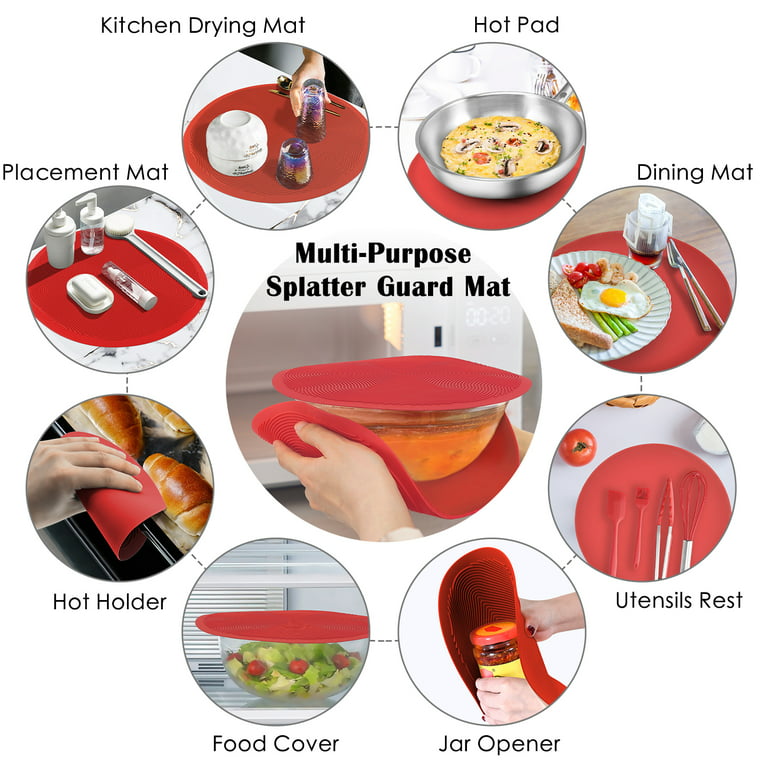 Ounona Silicone Mat Hot Dishdrying Kitchen Pot Pads Jar Grill Trivet Gripper Trivets Holders Mat Microwave Pad Trivets Counter