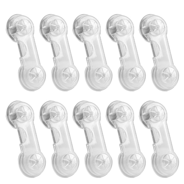 10 cerraduras de seguridad para bebés, sin perforaciones, para cajones, armarios y refrigeradores, transparentes.