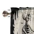 thumbnail image 7 of Halloween Valances for Windows Crow Skull Window Curtain Rod Pocket Black Scary Skeleton Holiday Window Treatment Decor Valances for Kitchen Living Room Bedroom 42x12in, 7 of 7