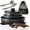 Black, variant on Kitchen Academy Removable Handle Induction Pots and Pans Set - 10 Piece Non-stick Cookware Sets, Black Granite Stackable RV Cookware for Camp