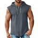 thumbnail image 1 of M Y M Camisa sin Mangas con Capucha Color Plano Clásico Cuarto Cremallera Deportes Casuales Color Sólido Superior para Hombres, 1 of 7