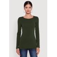 thumbnail image 2 of Women's Basic Long Sleeve Crew Neck T Shirt, 2 of 5