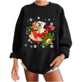 thumbnail image 2 of Women's Tops Winter Christmas Dog Classic Printing Pullover Loose Sweatshirt, 2 of 6