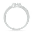 thumbnail image 3 of DGOLD 10kt White Gold Round White Diamond Trendy 2 Stone Ring for Women (3/8 cttw), 3 of 4