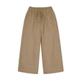 thumbnail image 7 of FAHXNVB Girls Wide Leg Pants with Pockets Drawstring Elastic Waist Solid Color Casual Pants Lightweight Loose Fit Fashion Pants 7-16 Years, 7 of 7