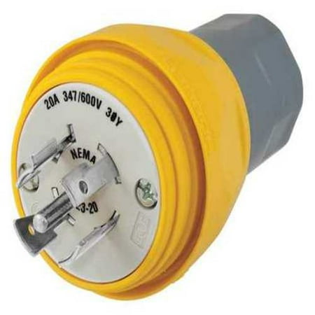 - 30A Watertight Locking Plug 3P 4W 600VAC L17-30P YL