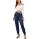 thumbnail image 2 of Pantalones deportivos casuales de cintura elástica para mujer Inspire Chic, longitud hasta el tobillo, joggers 3XL azul real, 2 of 8