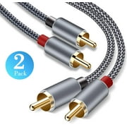 RCA Cable, 2-Male to 2-Male RCA Audio Stereo Subwoofer Cable [2Pack,Hi-Fi Sound] Nylon-Braided Auxiliary Audio Cord