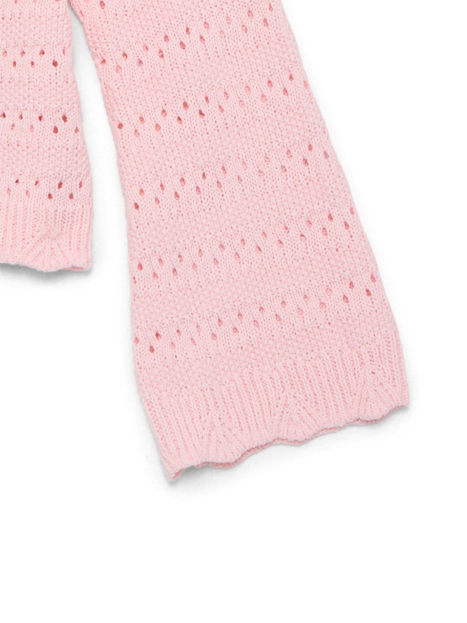 Wonder Nation Girls Pointelle Sweater with Long Sleeves, Sizes 4-18 & Plus