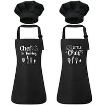 AOWOO 4Pcs Kids Apron and Chef Hat Set, Adjustable Kitchen Cooking Child Aprons with 2 Pockets Dress up Gift for Girls Boys Baking Cooking Painting Art Gardening Funny Aprons