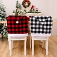 thumbnail image 3 of LYCAQL 4PCS Christmas Buffalo Plaid Chair Covers,Xmas Protective Santa Hat Dining Chair Back Slipcover Protector for Office Kitchen Home Festival Party Decoration Supplies, 3 of 5
