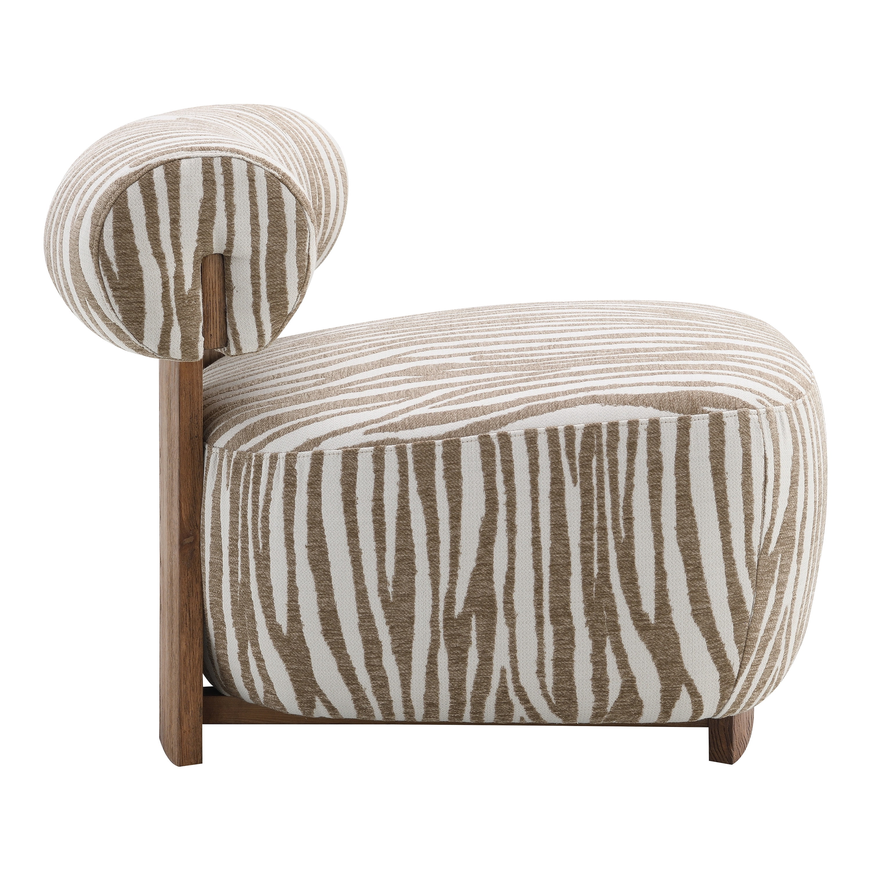Furniture of America Zenya Modern Chenille Zebra-stripe Pattern Accent Chair, Beige