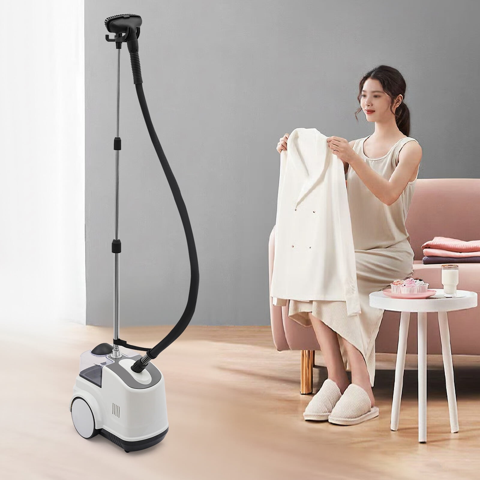 12.2*16.14*12.99 Adjustable Steam Temperature Floor Mount Modern White Garment Steamer for Homes