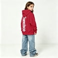 thumbnail image 6 of WhouRiu Boys Girls Letter Graphic Hoodie Kids Unisex Long Sleeve Hooded Pullover With Pockets Autumn Winter Soft Cozy Sweatshirts,2-3 Years, 6 of 9