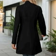 thumbnail image 6 of Arlun Womens Wool Coats Solid Color Mid-Long Stand Collar Overcoats 2025 Winter Fashion Double Pea Coat Business Casual Loose Long Sleeve Outwear Clothes Black M, 6 of 7
