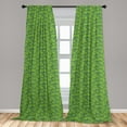 thumbnail image 4 of Ambesonne Japanese Print Curtains, Ginkgo Leaves Art, Pair of 28"x95", Apple Green Charcoal Grey, 4 of 4