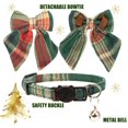 thumbnail image 5 of Mumup 1/2Pcs Christmas Cat Collar with Bow Tie Flower Sailor Bowtie Breakaway Safety Detachable Plaid Kitten Cats Pet Cute B Sailor Bow from 7" to 11", width 0.4", 5 of 6