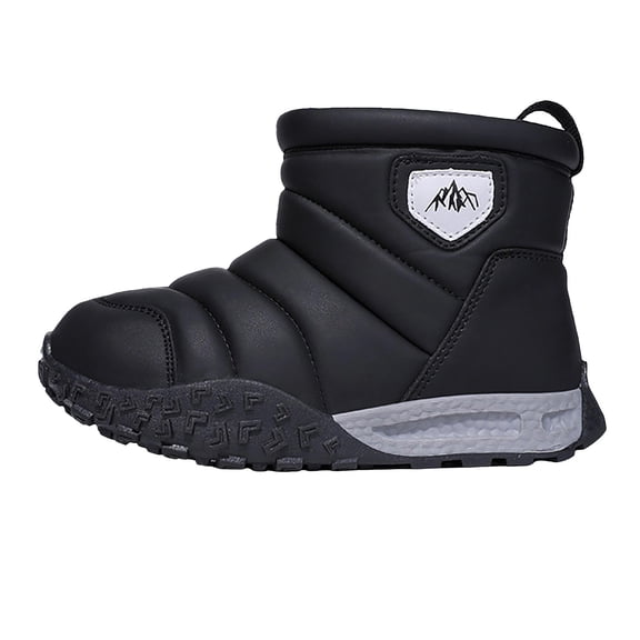 Otqutp Kids Snow Boots for Boys Girls Winter Plus Velvet Thick Warm Outdoor Boots Waterproof Booties with Faux Fu𝗿 Lined