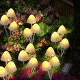 thumbnail image 1 of Luces solares en forma de hongo Evicyego, 18 LED, paquete de 6, para exteriores, 1 of 8