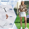 thumbnail image 5 of Uorisanigo Brown Cow Pattern Athletic Polo Workout Tops for Women Stylish Versatile Women's Dry-Fit Golf Polo Shirts with Zipper for Tennis Hiking & Outdoor Sports, 5 of 7