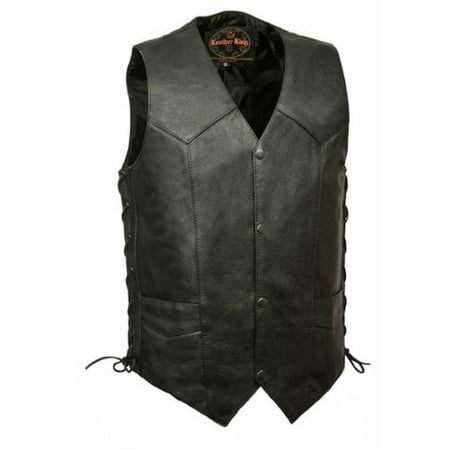 Leather King Men's Classic Side Lace Vest w/ Gun Pockets (52) - 52 Inches SH1397