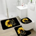 thumbnail image 5 of FRAMICS 16 Pc Sunflower Butterfly Shower Curtain and Rug Sets, Flower Quotes Bathroom Sets, Black Waterproof Fabric Shower Curtain with 12 Hooks and Toilet Rugs, 5 of 8