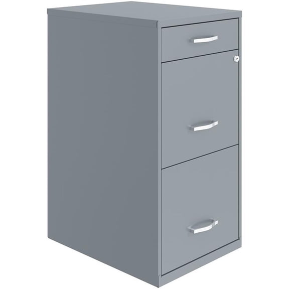 Scranton & Co 18" 3-Drawer Metal Filing Cabinet with Pencil Drawer Gray