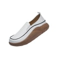 thumbnail image 2 of Zapatos informales para mujer, suelas de goma, ropa de calle superior de PU, zapatos deportivos de moda, zapatos cómodos para caminar al aire libre pa Beige SM SunniMix Plataforma de mujeres, 2 of 8