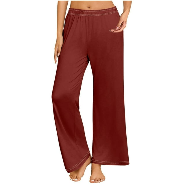 Pantalones de chándal holgados y anchos para mujer: cintura alta elástica, bolsillos laterales, tejido suave y transpirable, para el día a día, el trabajo o las vacaciones, varias tallas