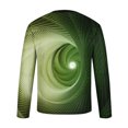 thumbnail image 4 of Blusas y camisas de manga larga con cuello redondo para hombre, blusa informal de manga larga con cuello redondo y estampado de rayas, blusa de poliéster para hombre, 4 of 5