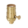 thumbnail image 2 of B&P Lamp® Brass Turn Knob Socket, Satin Brass Finish, On/Off Function, No Uno Thread, 2 of 3