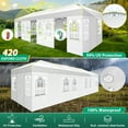 thumbnail image 4 of HOTEEL 10x30 EZ Pop Up Canopy with 8 Sidewalls, One Push Setup Glow Party Tent for Commercial, Waterproof UPF50+ Wedding Tent with Wheeled Bag & Air Vent, White, 4 of 11