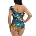 thumbnail image 5 of Gukieu Stained Glass Eagle USA Print One-shoulder Ruffled One-piece Swimsuit with Removable Chest Pads and Tummy-control Swimsuit for Women-XX-Large, 5 of 6